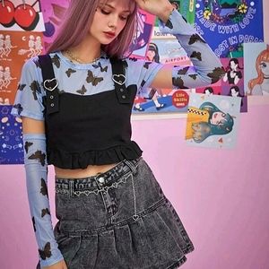 Butterfly Graphic Grill Top & Sleeves ♡